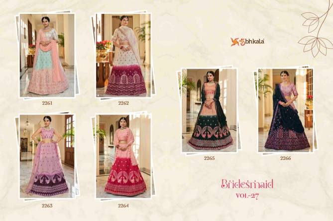Bridesmaid Vol 27 By Khushboo Art Silk Designer Lehenga Choli Wholesale Online